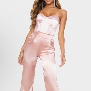 PRETTYLITTLETHING Pink satin corset